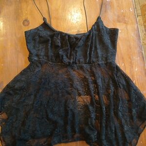 Black Lace Camisole Top, Womens M, Perfect For Layering, Whimsigoth Fairy
